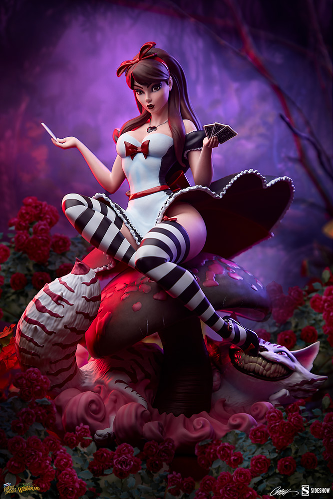 Sideshow Fairytale Fantasies Alice in Wonderland Game of Hearts Statue